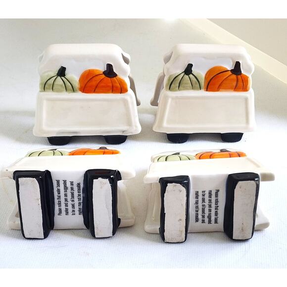 PLACE HOLDERS-Ceramic-Stand Up-Pumpkin Decor-Reusable Erasable Name Area-Set 4 - Picture 4 of 10